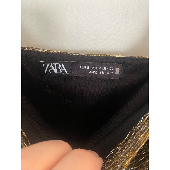 ZARA cute gold ruffled crop top size small 0074 - Picture 9 of 10